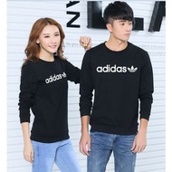 ADIDAS 三葉草 愛迪達 衣服 長T 長袖T恤 情侶裝 愛迪達套頭圓領衛衣 帽T 大學T 加大碼 棉質圓領上衣 長袖