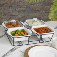 Homeline ceramic buffet set 3 sets 4 and single buffet set with warmer