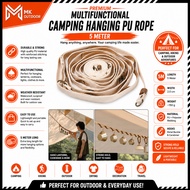 5 Meter Multifunctional Camping Hanging PU Rope Hang Cloth Kitchen pots Cup Lantern Lamp Bag Bottle 