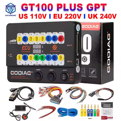 GODIAG GT100 PLUS GPT ENET DOIP 24V-12V AUTO TOOLS OBD II Break Out Box ECU Connector Car Diagnostic