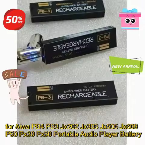 1380mAh PB-3 PB-4 Replacement Battery 2V for Aiwa PB4 PB3 Jx202 Jx303 Jx505 Jx609 P50 Px30 Px50 Port