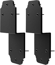 2packs Heavy Duty Pergola Brackets Black Z Bracket ,6" Steel Angle Joist Tie, Post to Beam Connector