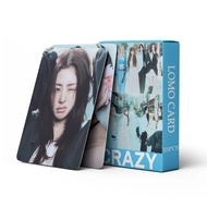 55Pcs/Set Kpop New Ablum CRAZY Lomo Card ‌SAKURA KIM CHAEWON HUH YUNJIN Postcards Photocard For Fans