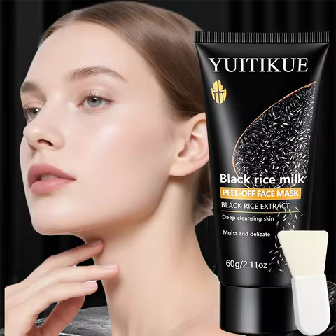 YUITIKUE Black Rice Milk Peel Off Face Mask Deep Cleansing Moisturizing 60g Skin Care Mask