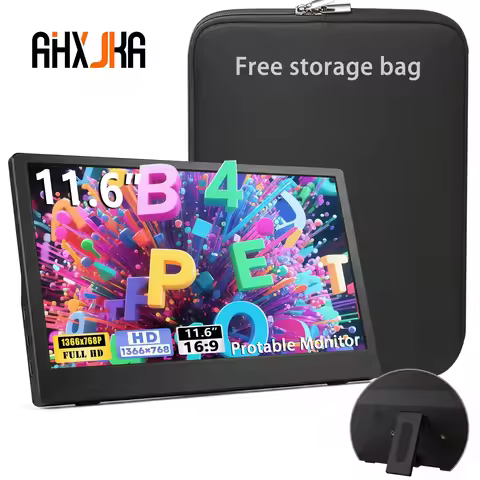 11.6" Screen Portable Monitor With Second Holder Stand For Laptop Phone Xbox PS4 PS5 Switch Holder S