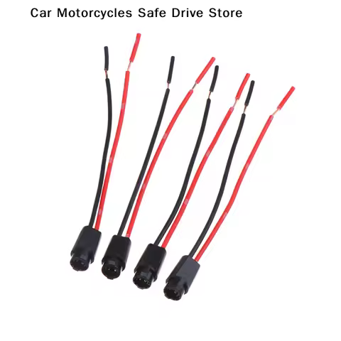 5Pcs Car T5 LED Bulb Holder Socket LED T5 Light Bulb Plug Extension Cables Harness For 1.2W W3W Widt