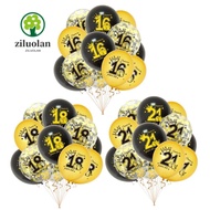 ZILUOLAN 12PCS 30th BIrthday Balloons, 18th 30th 40th 50th 60th Latex Birthday Balloon, Cute Inflata