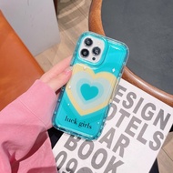 Ins Love Heart Airbag Case for Samsung A14 A13 A12 A04S A03S A52 A51 A71 A34 A50 A50S A02s A22 A32 A23 A54 A11 Shockproof Camera Soft Silicone Protect Phone Case S22 S23 Ultra