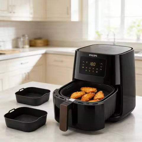 1PC 17cm Non-Stick Silicone Air Fryer Mold | Reusable Baking Tray Cake Pan Accessories for Philips H