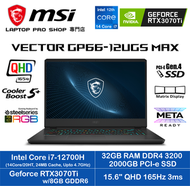 MSI - [RTX3070Ti] Vector GP66 12UGS MAX ( i7-12700H/ 32GB RAM/2TB SSD/ RTX3070Ti/ 15.6" QHD 165Hz)手提