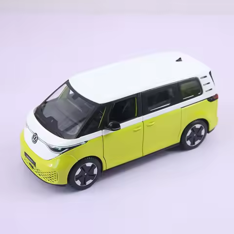 Maisto 1:24 Simulation 2023 Volkswagen ID. Buzz Alloy Car Model Business Bus Doors and Trunks Can Op