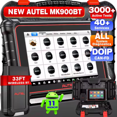 Autel MaxiCOM MK900 BT MK900BT 8 Inch Car Diagnostic Tools 40+ Services CAN FD DOIP OBD2 Scanner Upg
