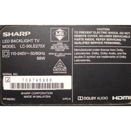 (D0018)(D0019) SHARP LC-50LE275X PART TV USED (MAIN BOARD,POWER BOARD,LVDS,SENSOR & POWER BUTTON)