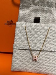 Hermes mini pop H pendant Necklace 頸鏈 粉紅色