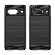 Luxury Brushed Carbon fiber Texture tpu Case For Google Pixel 8 7 6 Pro 8A 7A 6A Pixel 5 4 5A 4A XL Simple Shockproof Soft Phone Cover Casing