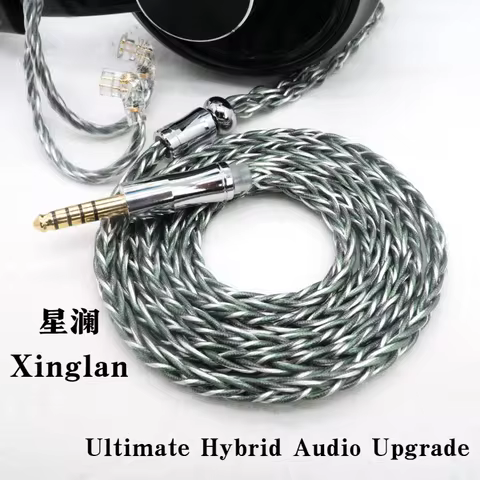 8 Core OCC Copper + Silver Plated + Graphene Headphone Upgrade Cable 0.78mm 2Pin MMCX to 4.4mm Balan