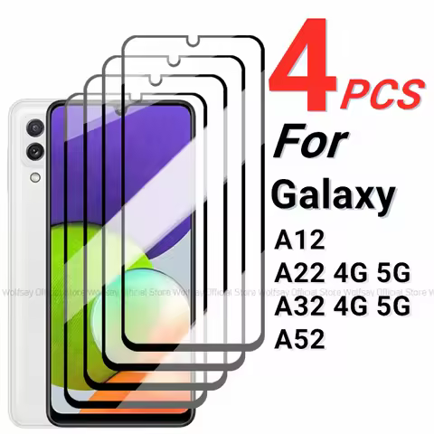 2/4PCS Tempered Glass For Samsung Galaxy A22 4G Screen Protector Samsung Galaxy A12 A22 A32 A52 Full