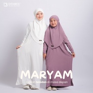 Dthree - Abaya Anak Syari Maryam Series Rose Taupe Set Kerudung Baju Muslim