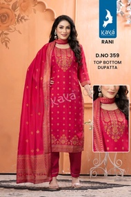 (READY STOCK) MS CREATION  VICHITRA SILK SUITS - TOP  BOTTOM AND DUPATTA ( S TO 6XL)