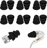 Large Size 6 Pairs Triple Flange Compatible with Shure SE215 Pro Ear Tips, Noise Reduce with 2mm Con