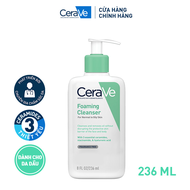 Sữa rửa mặt foaming giúp làm sạch sâu và dưỡng ẩm dịu nhẹ dành cho da dầu - CeraVe Foaming Facial Cl