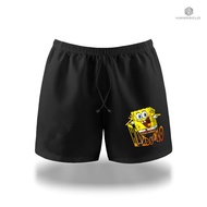 Men's Casual boxer Shorts Adult Cute spongebob Cartoon Shorts
