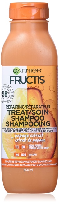 Garnier Fructis Damage Repairing Treat Shampoo, 98 Percent Naturally Derived Ingredients, Papaya, No