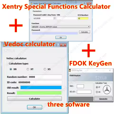 DAS Xentry Special Function Calculator Keygen and FDOK Vedoc Calculator Keygen for MB Star C3 C4 C5 