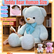 160/180cm Blue human size teddy bear bow tie bear human size teddy bear 5ft teddy bear for girls big