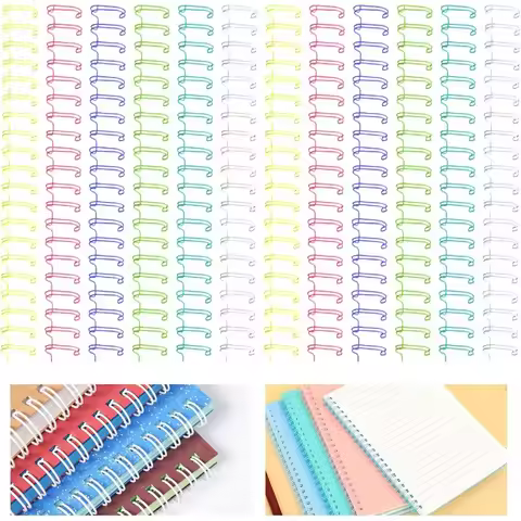 30Pcs Metal Double Loop Binding Wires Double Spiral Binding Ring Coil 9 16 23 Holes 2:1 Pitch Cih Bi