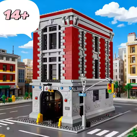 2025 Firefighting Headquarters Street View Model Ornament 75827 Compatible with Home Decoration Arch