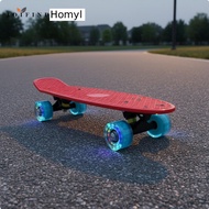 Homyl Light-Up Wheels 17 Inch Aquatic Skateboard Non-Slip Deck Mini Cruiser Skateboard Plastic Penny