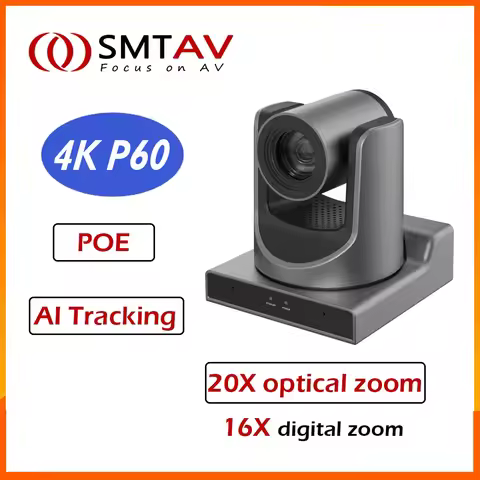 SMTAV AI Tracking NDI SDI 4K PTZ Camera 20X Optical Zoom 4Kp60 UHD Video Conference Camera HDMI 3g-s
