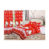MERAH HK RED BEDSHEET 180X200