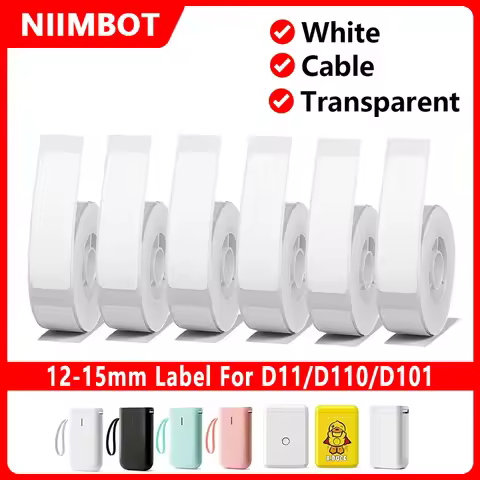 Niimbot White/Cable/Round/Transparent Thermal Label Adhesive Sticker Waterproof UV Paper For D11 D11