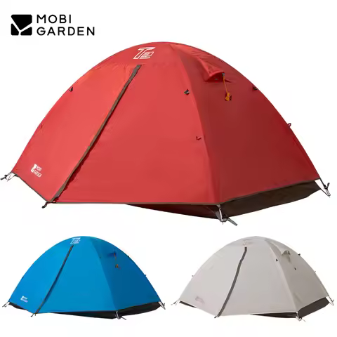 MOBI GARDEN Camping Tent Aluminum Alloy Double Layer Waterproof Portable 2-3 People Ultralight Outdo