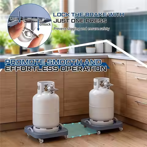 B51CNEW! Movable Propane Gas Tank Tray With Wheels Cylinder Base 5 Lb 10 Lb Cylinder 11.8 Inch Gas T