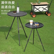 Outdoor Small Round Table Camping Folding Table Portable Adjustable Lightweight Table Fishing Househ