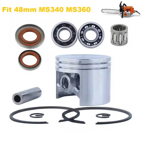 MS360 48mm Piston Ring Oil Seal Ball Bearing Kit for Stihl 036 MS340 034 Super Pro Chainsaw Engine R