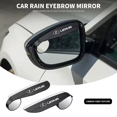 2pcs Car rearview mirror rain eyebrow small round mirror for Lexus Emblem ES300 IS300 IS350 ES250 ES