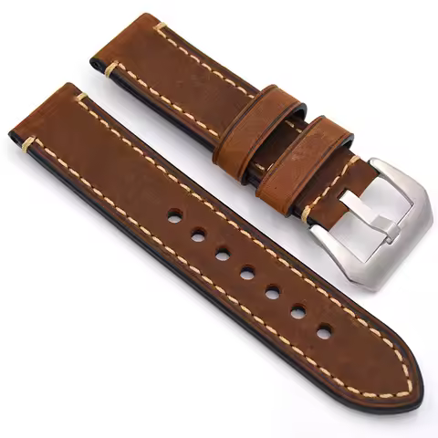 Genuine Leather Watch Accessories Brown Yellow Grey Strap Watch Bracelet Watch band 20mm 22mm 24mm 2