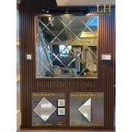 Diamond Mirror Bevel Edge Grand Mirror DIY Cermin Diamond Mirror Wainscoting Wall Cermin Dinding Flu