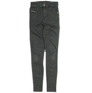 二手 DIESEL SLANDY-HIGH 超緊身高腰牛仔褲，24 碼，黑色，拉鍊門襟，牛仔褲。