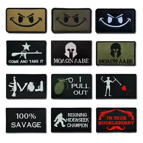 Smiley StylesFace Patch Badges Round Smiley Patch 3D Hook Loop Stickers military tactics Armband for
