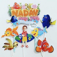 Nemo Dori Ikan / Hiasan Laut Cake Topper Birthday / Hiasan Ulang Tahun