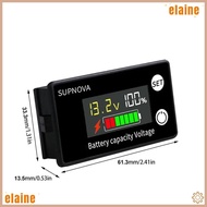 ELAINE Voltmeter, DC 8V-100V LiFePO4 Battery Capacity Level Indicator, Professional Lead Acid Temper