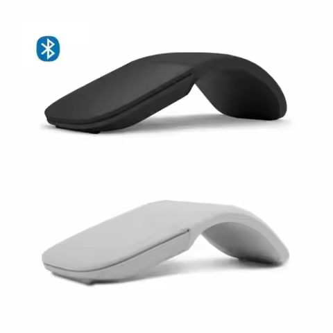 Ergonomic Bluetooth 4.0 Wireless Folding Mouse - Ultra-Thin Arc Touch Wheel Silent Mini Mouse for Mi