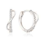 [ENGBROX] Moire Cubic Earring (Elegant Curved Cubic Silver 925 Hoop Earring)
