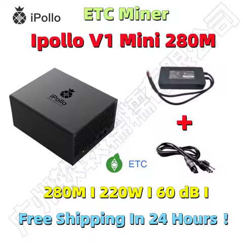 Free Shiping Ipollo V1 Mini Classic Plus 280M/S ETC Miner 270W ( With PSU ) Better Than Antminer E9