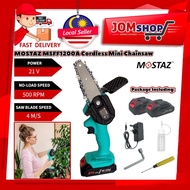 Mostaz 21V Cordless Mini Chainsaw MSFF1200A / Cordless Mini Electric Chainsaw Wood Pruning Cutter Gergaji Elektrik Mesin